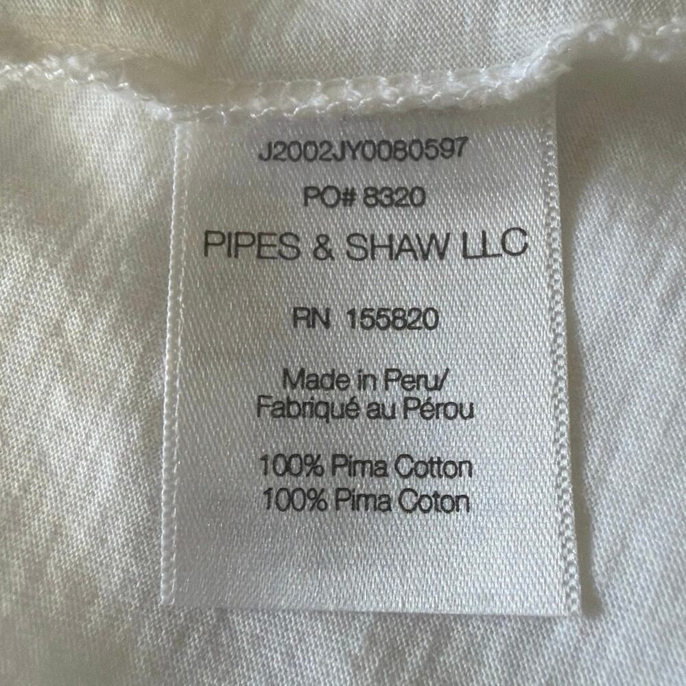 Veronica Beard Waldorf Ruched-Sleeve T-Shirt White Large Pima Cotton EUC - Picture 7 of 7